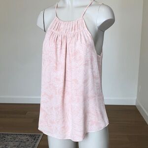 RW&CO Soft Pink Floral Printed Swing Tank Top - Crepe-Like, Size Medium
